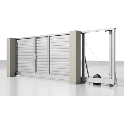 Откатные ворота с калиткой